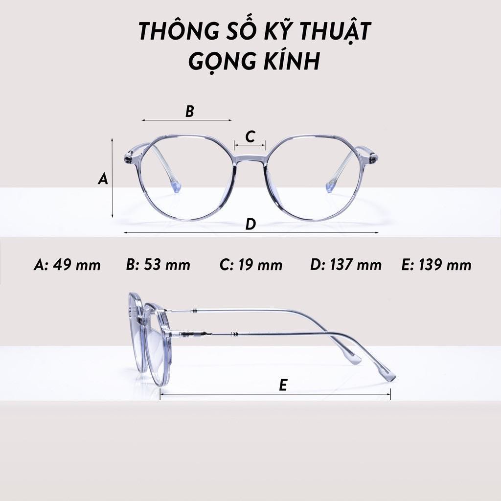 Gọng kính mắt tròn nam nữ gọng kính dẻo TAMANHOPTICAL nhận cắt kính cận loạn theo yêu cầu
