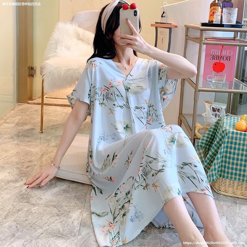 Váy lanh, váy ngủ lanh lụa freesize rộng, cực nhẹ mát