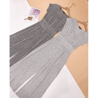 Jumpsuit nữ ngực đắp chéo kẻ sọc xuất xịn