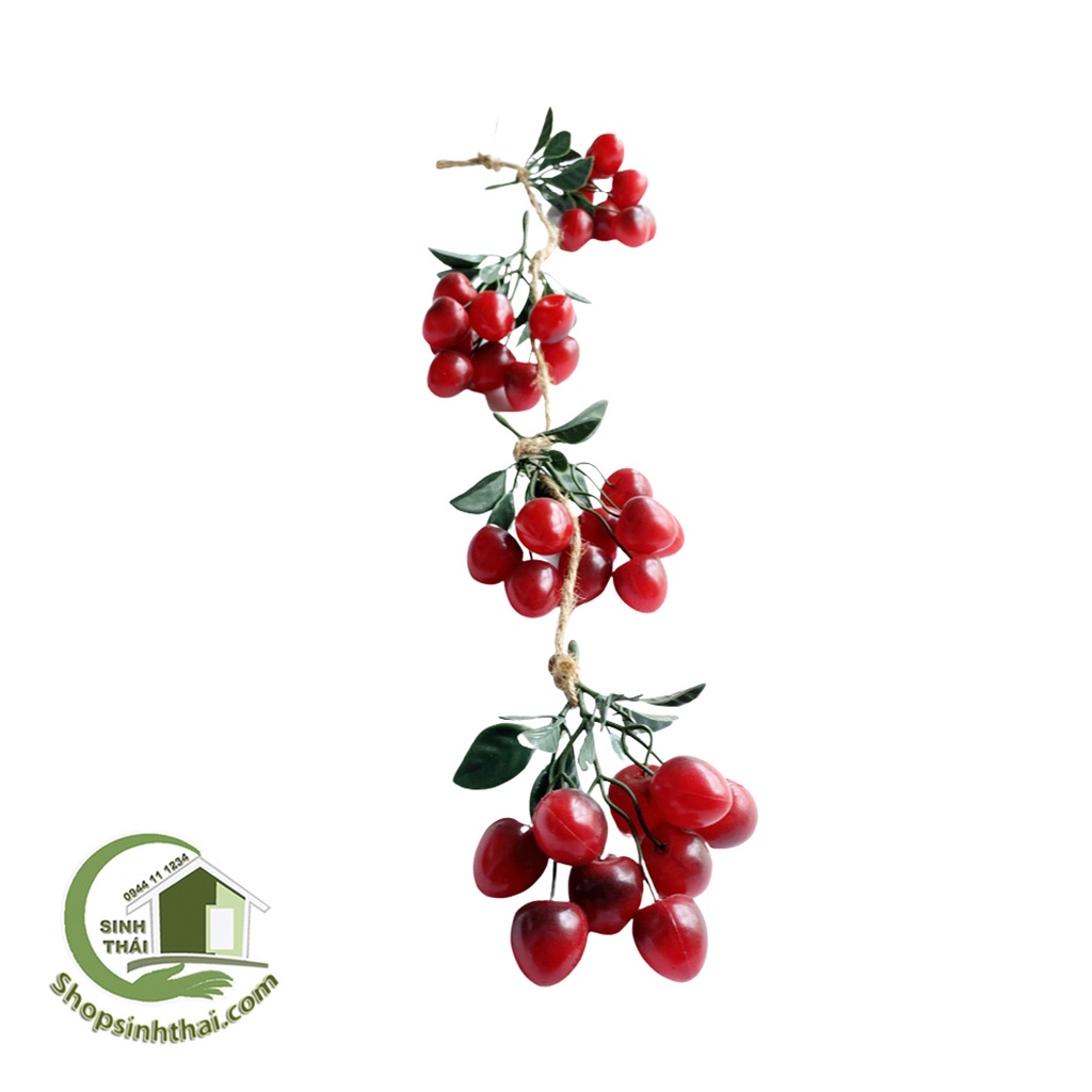 Dây trái cherry màu đỏ - Dây củ quả giả cao cấp