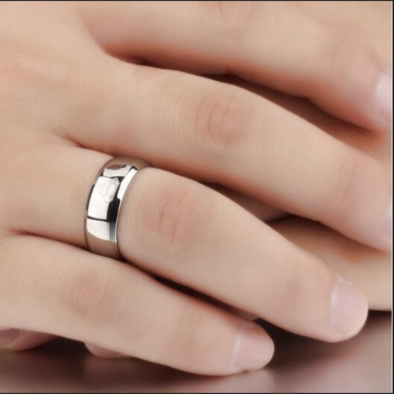 Nhẫn Supermen Bằng Thép Không Gỉ fj408 Thời Trang Cho Nam