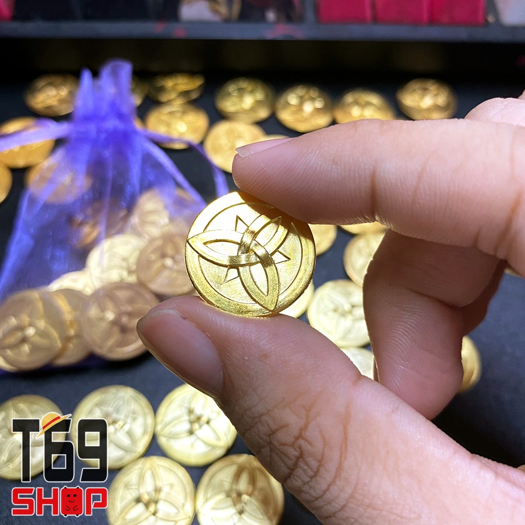 Đồng xu Mora kim loại trong game Genshin Impact