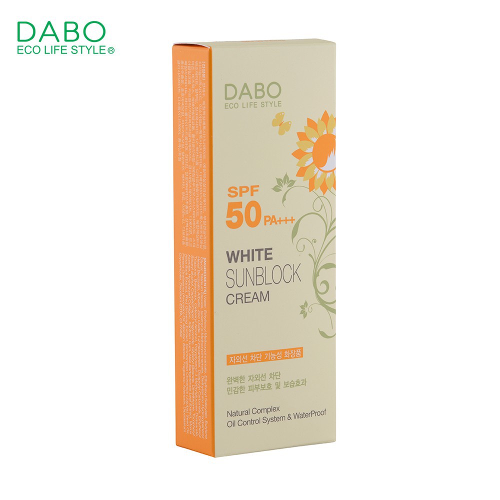 Kem chống nắng chống lão hóa Dabo White Sunblock Cream SPF50 70ml - Hàn Quốc Chính Hãng