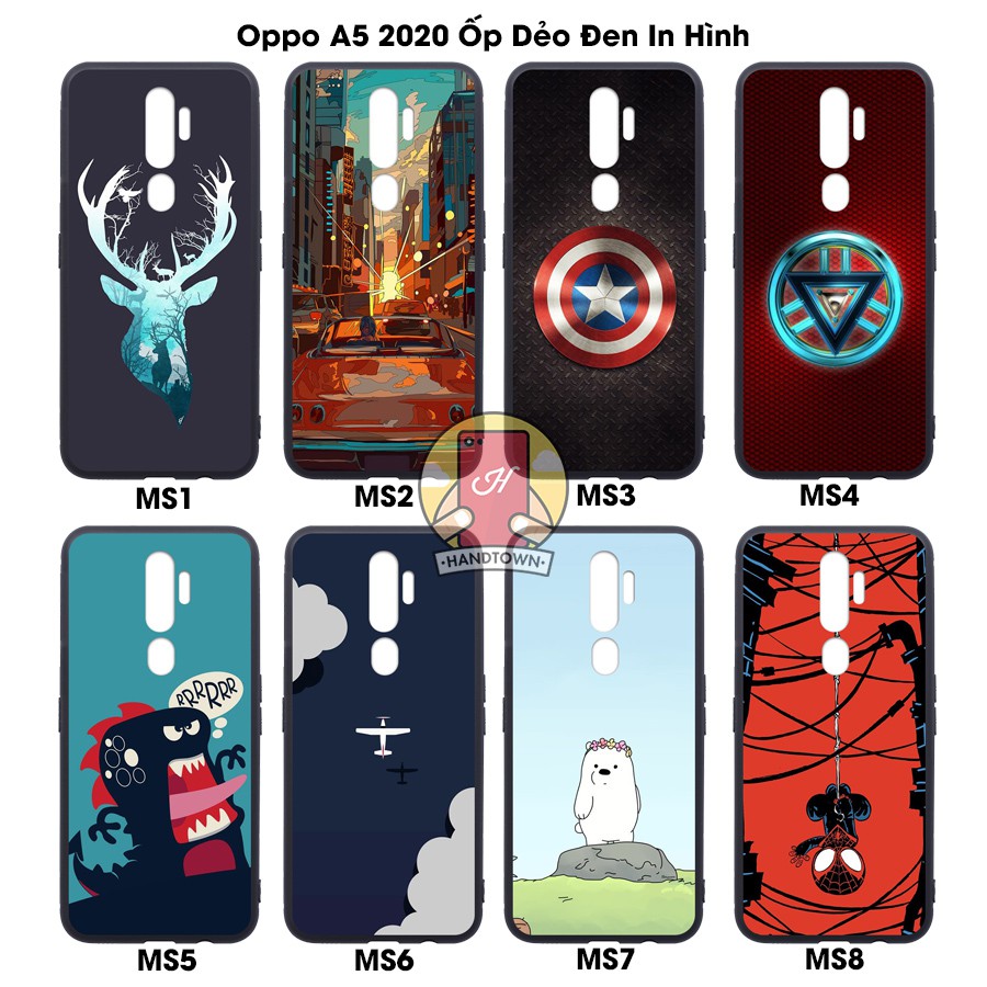 Ốp lưng Oppo A5 2020 dẻo đen in hình