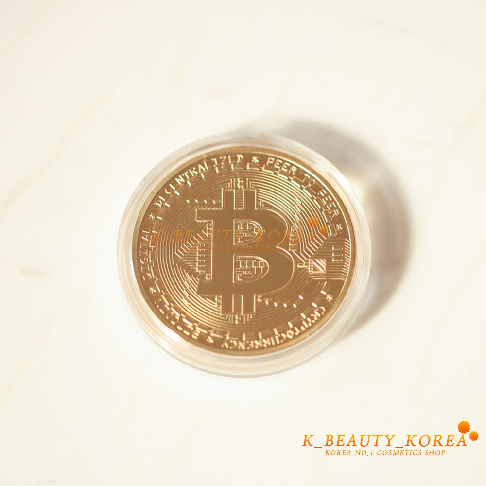 Đồng Tiền Bitcoin Mạ Vàng 24k