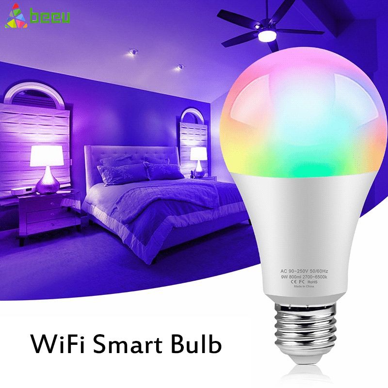 【COD】 WiFi Smart Bulb 2700-6500K 8W RGB Dimmer Color-Adjustable Bulb Light For Apple HomeKit APP Monitoring 【Beeu】