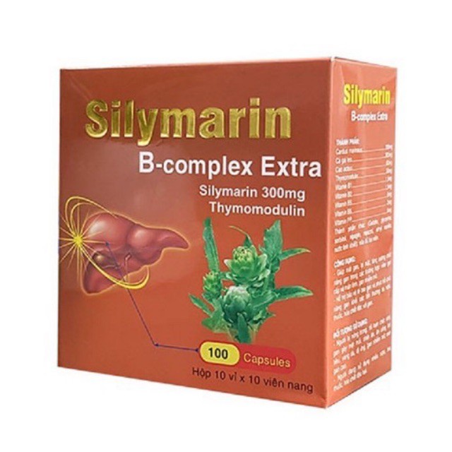 Bổ gan Silymarin B-complex Extra giải độc gan, mát gan - Hộp 100 viên