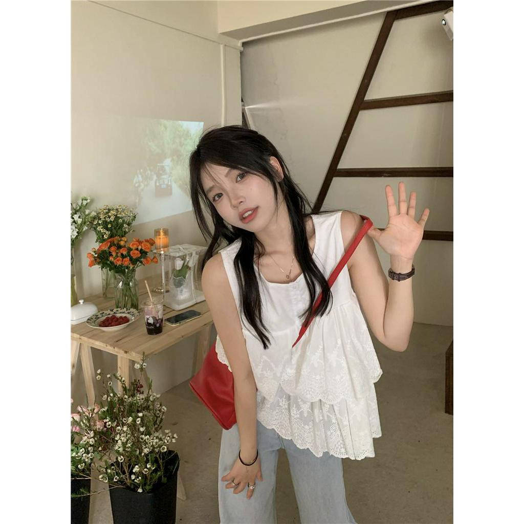 Áo Sát Nách Dáng Rộng Viền Ren Thời Trang 63444