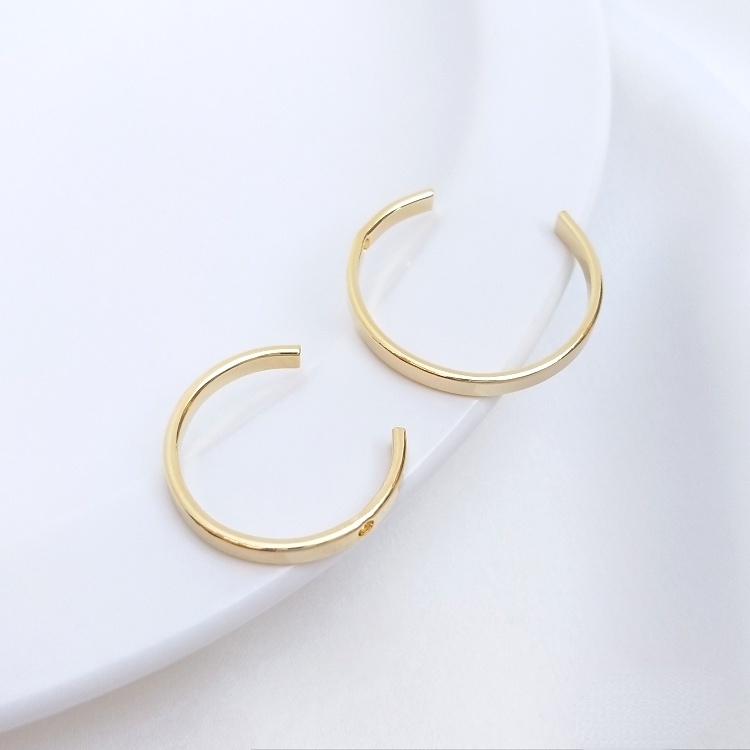 Bộ Vòng Tay/Nhẫn/Dây Chuyền Hình Chữ C 14K Bằng Đồng Màu Vàng Sáng diy