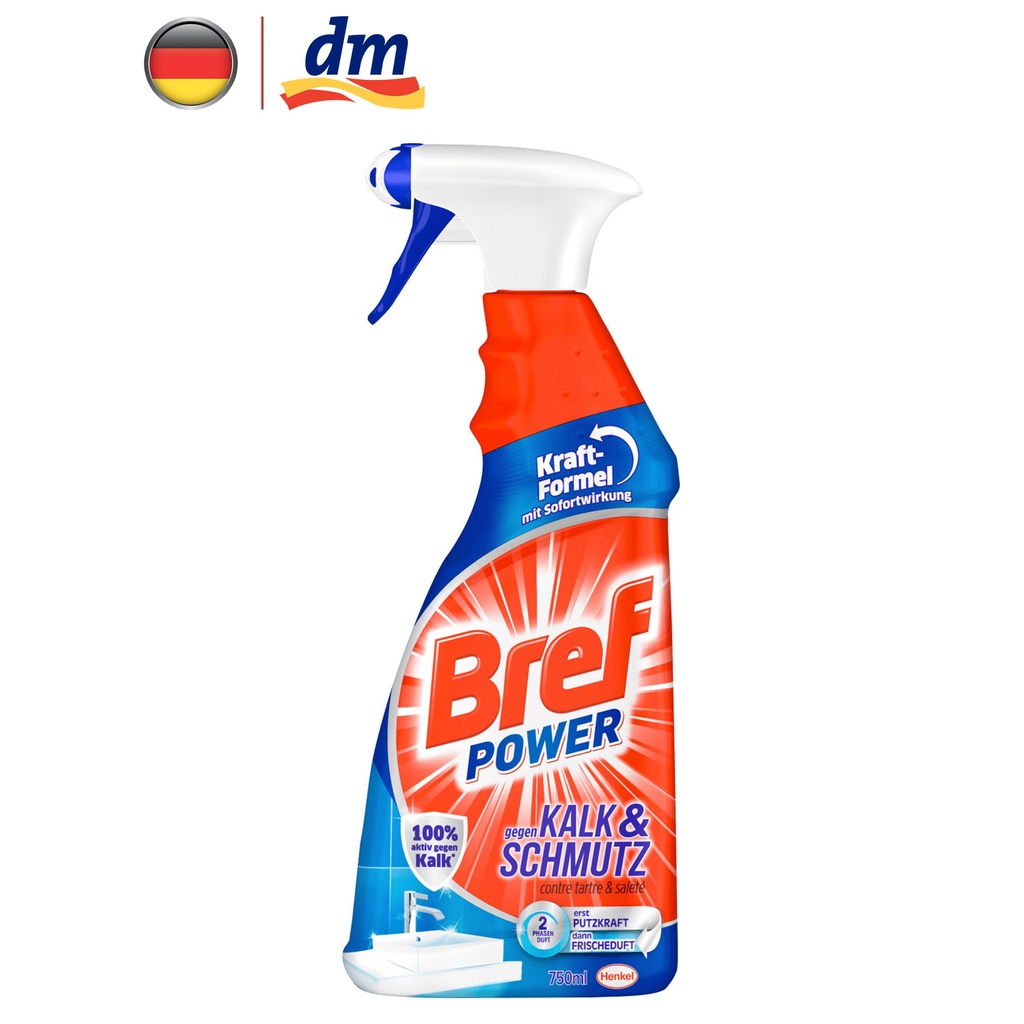 Bình xịt tẩy đa năng Bref power trong nhà tắm tẩy cặn, khử mùi, nấm mốc chai 750ml - Hàng nhập khẩu Đức