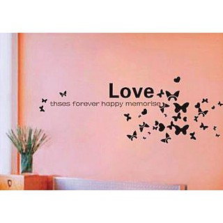 Decal chữ LOVE và bươm bướm