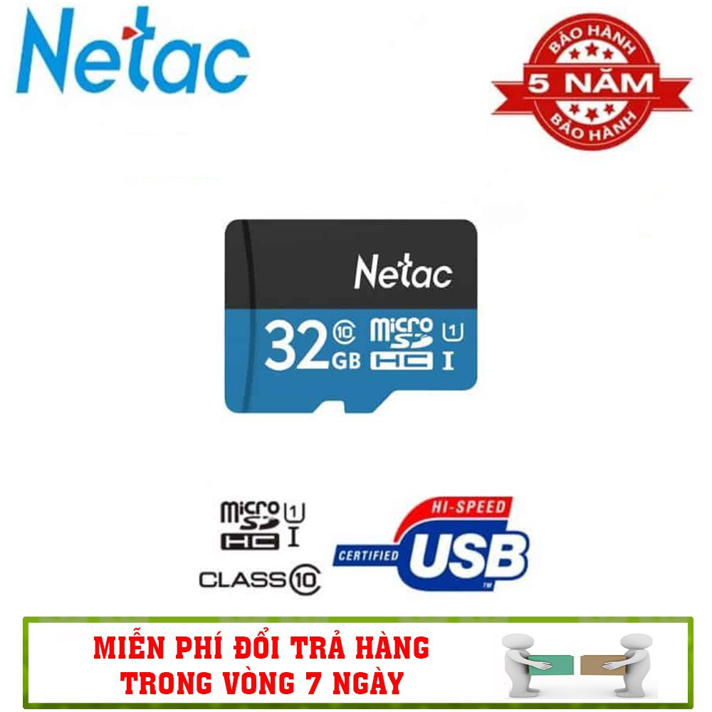 Thẻ Nhớ Netac 32GB - Tốc Độ Đọc Chuẩn Class 10