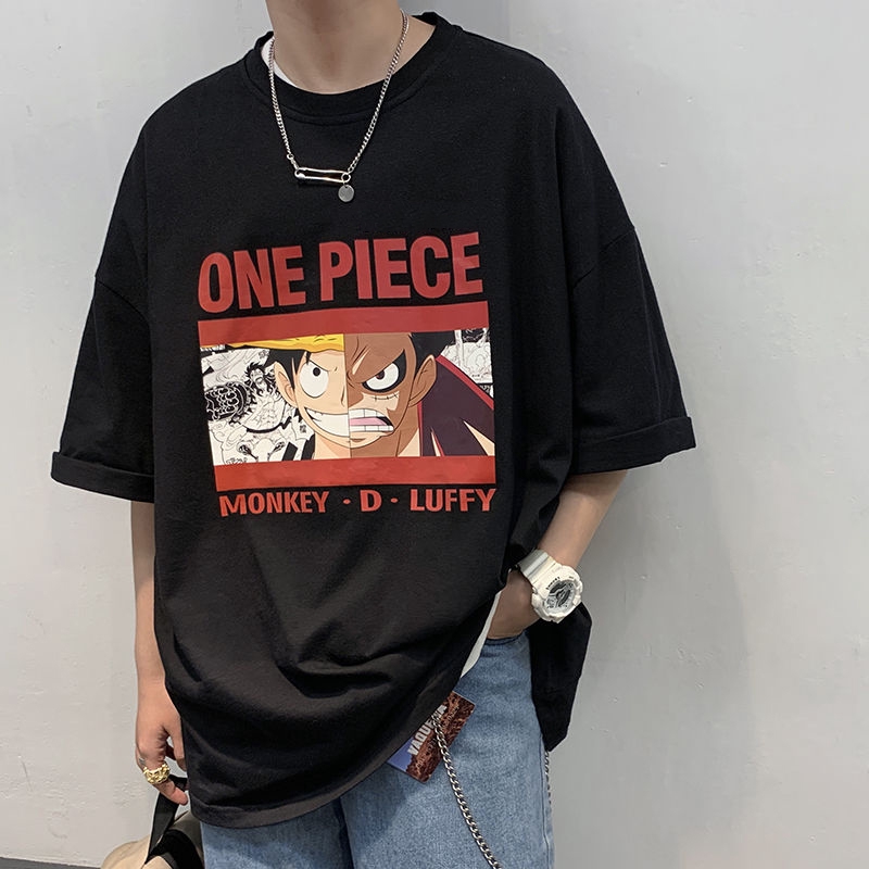 Áo Thun Nam Ngắn Tay In Hình Nhân Vật Anime One Piece