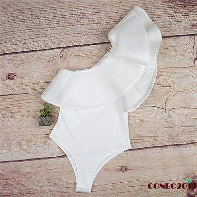 Áo liền quần Trễ Vai Màu Trơn Dáng Ôm Gợi Cảm Thời Trang Mùa Hè Cho Nữ