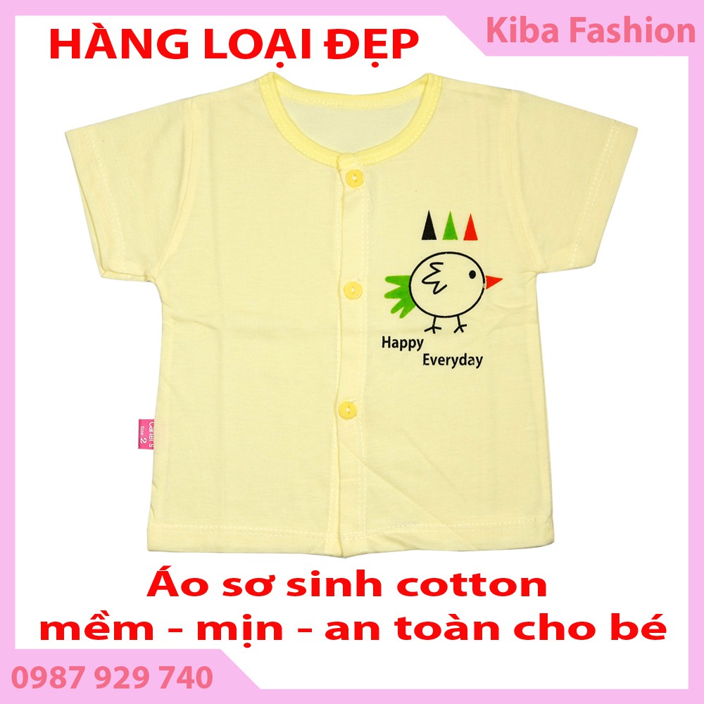 Set 5 chiếc Áo sơ sinh cộc tay nhiều màu cho bé từ 2-6kg (Cotton 100%, mềm mịn)