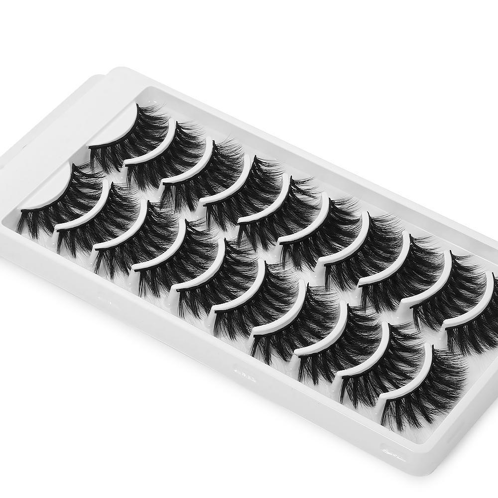 CACTU Set 10 Cặp Lông Mi Giả SKONHED Trang Điểm Thủ Công