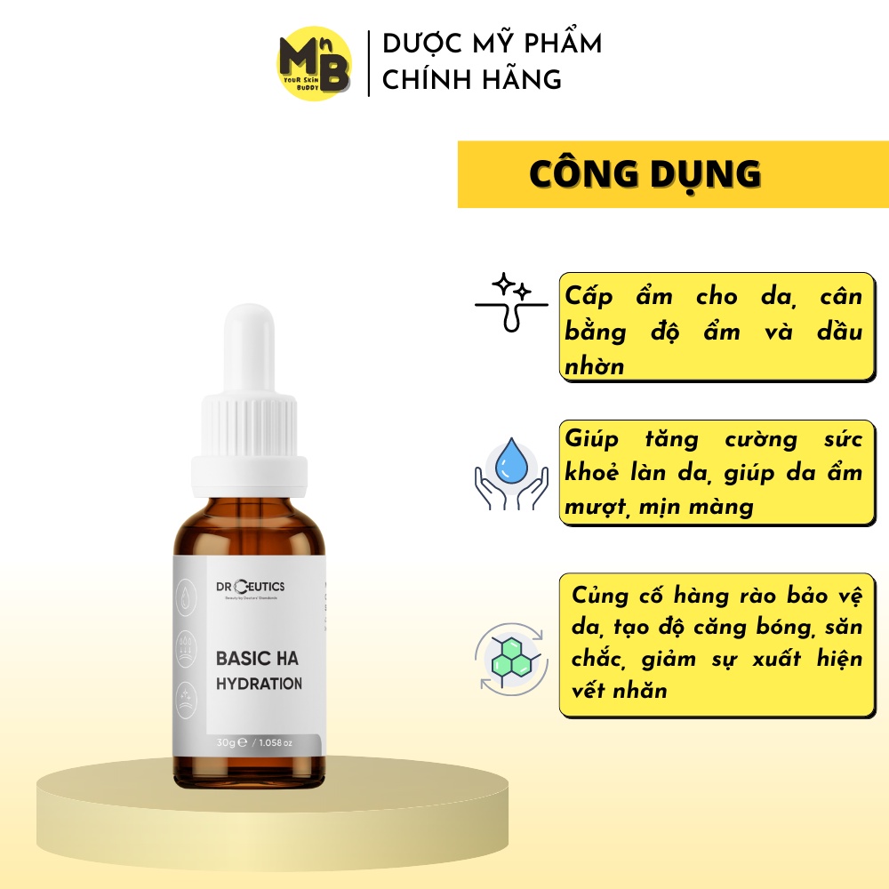 Tinh chất Basic HA Hydration DrCeutics Serum Cho Da Dầu Mụn 30ml 100ml