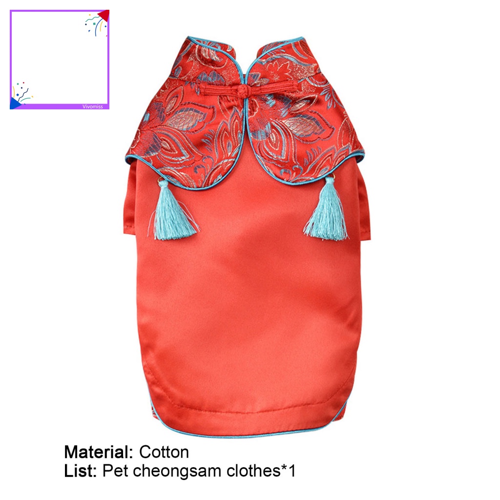 Sườn Xám Có Thể Giặt Lại Thoải Mái Thời Trang Xuân Hè Cho Thú Cưng