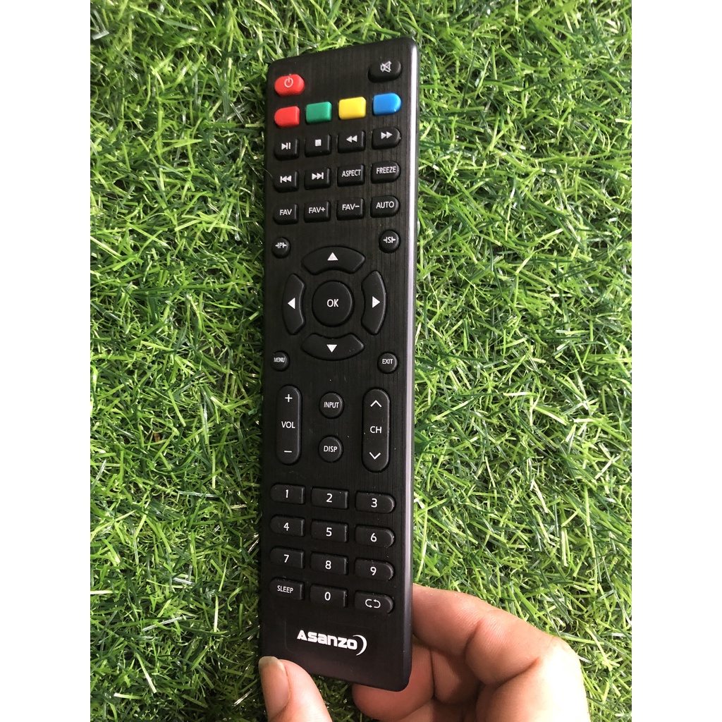 Điều khiển tivi Asanzo loại nhỏ mặt đen sử dụng tốt cho mã khiển zin theo máy - tặng kèm pin - Remote Asanzo