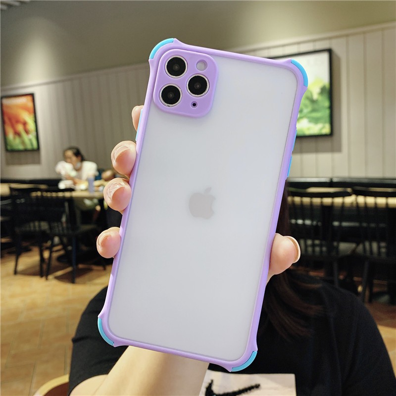 Ốp điện thoại trong suốt mặt nhám có đệm khí chống sốc cho iPhone 11 Pro Max iPhone 7 8 6 6S Plus iPhone XR XS Max