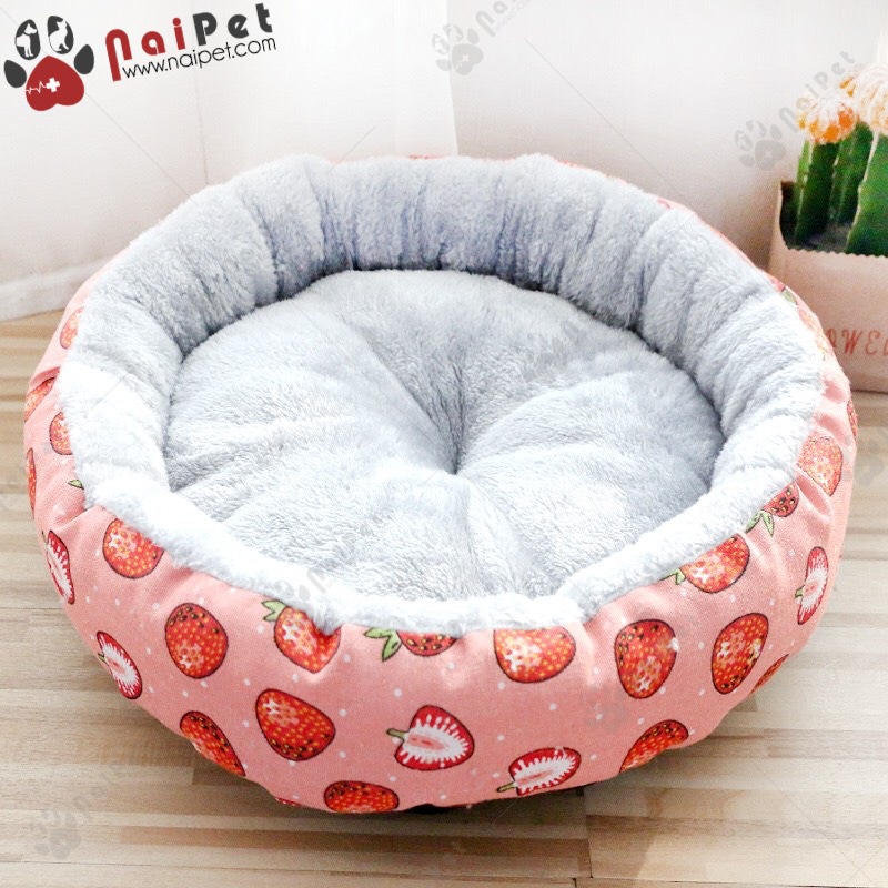 Ổ Nệm Nằm Đệm Nằm Hình Tròn Họa Tiết Vintage dễ thương Cho Vật Nuôi  DN023