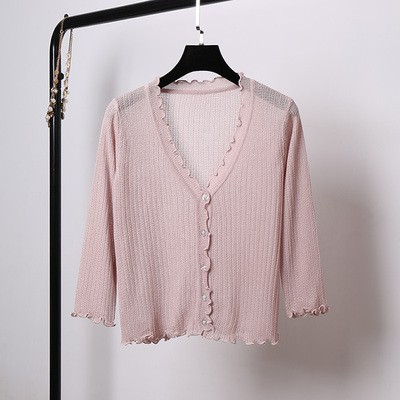 Áo khoác Cardigan dệt kim thiết kế cổ chữ V thanh lịch