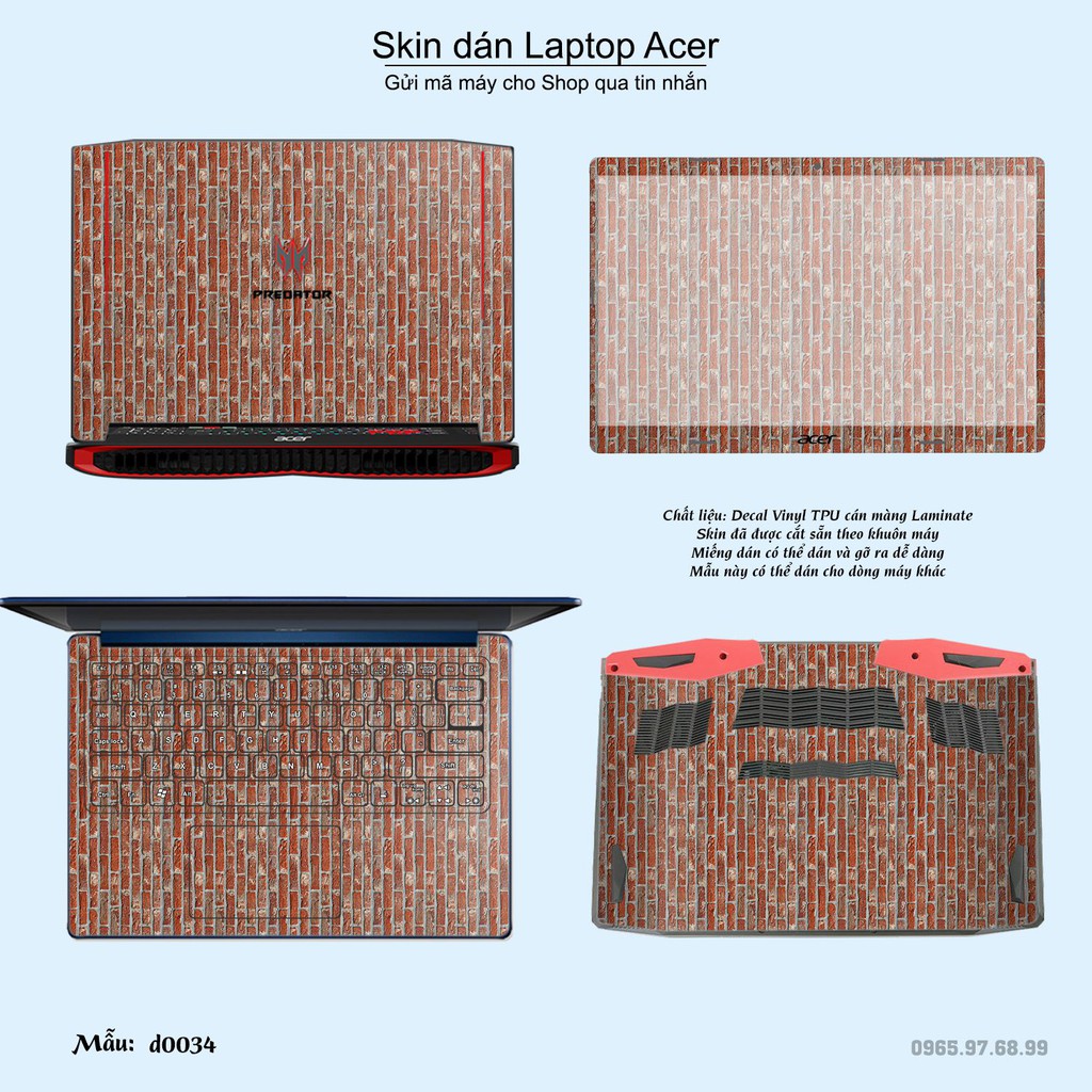 Skin dán Laptop Acer in hình Sticker họa tiết (inbox mã máy cho Shop)