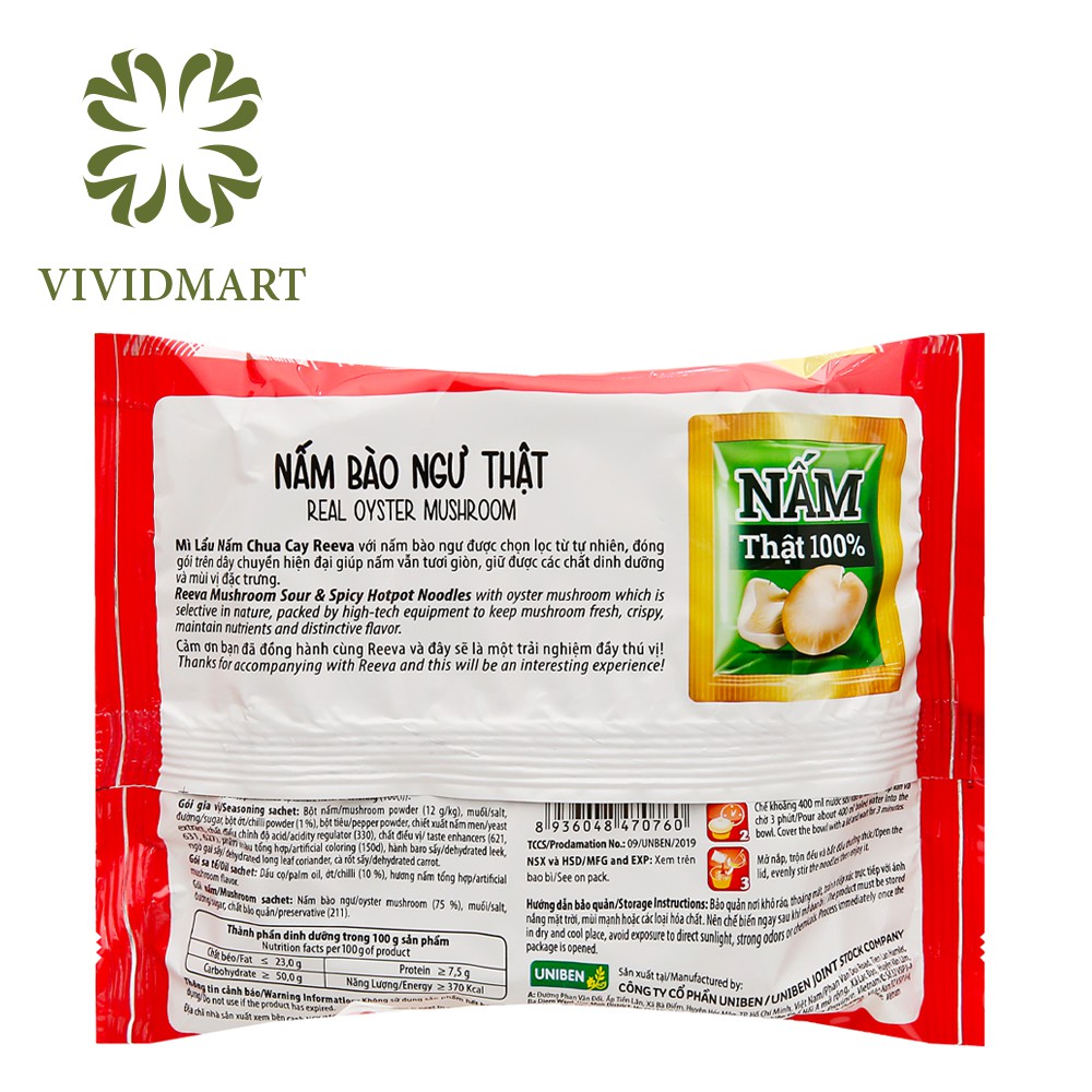 [Toàn quốc] MÌ REEVA 4 VỊ LẨU NẤM / LẨU BÒ NẤM CHUA CAY / LẨU NẤM HẢI SẢN / HẢI SẢN RONG BIỂN - GÓI 85g - UNIBEN | BigBuy360 - bigbuy360.vn