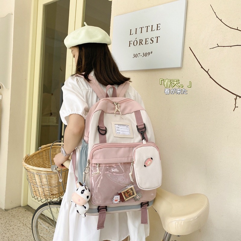 Balo đi học đi chơi thời trang nam nữ unisex phong cách ulzzang hàn quốc có bóp ngăn kéo 901
