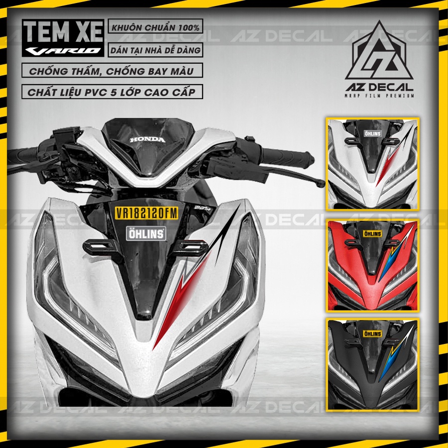 Decal Dán Xe Vario 150 Mẫu FM | VR182120FM | Tem Rời Chống Nước, Dễ Dán, Mọi Màu Xe Đỏ, Đen, Trắng
