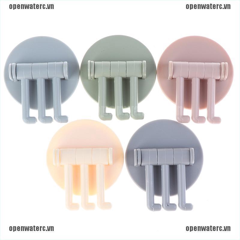 Móc Treo Đồ 3 Nhánh Dạng Xoay Gắn Tường Nhà Tắm / Bếp Sáng Tạo