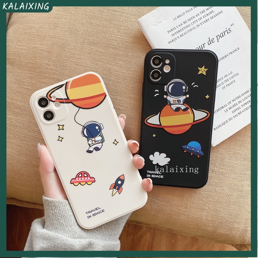 Ốp Điện Thoại Vuông Hình Phi Hành Gia Cho iPhone 13 Pro Max 13 mini 12 ProMax 11 Pro Xs Max XR X