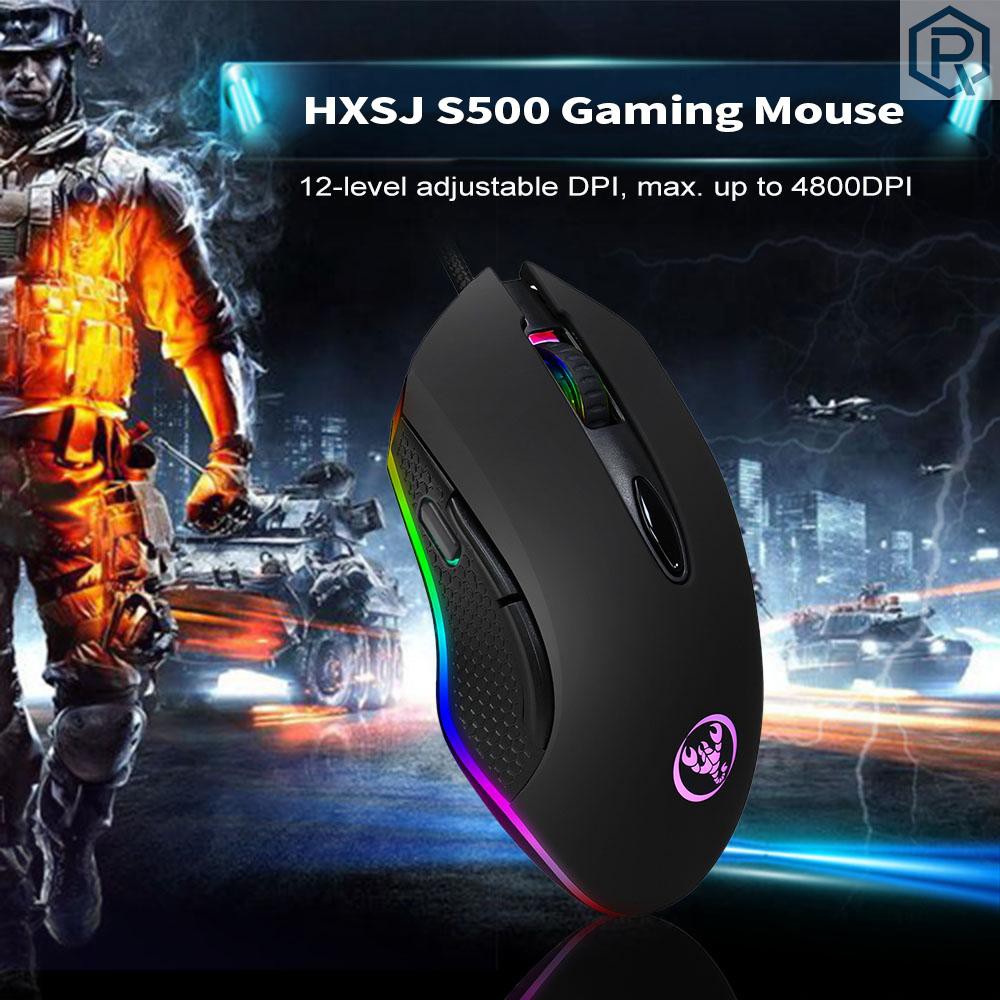 Chuột Chơi Game Hxsj S500 6 Nút Bấm Và Đèn Led Kết Nối Usb