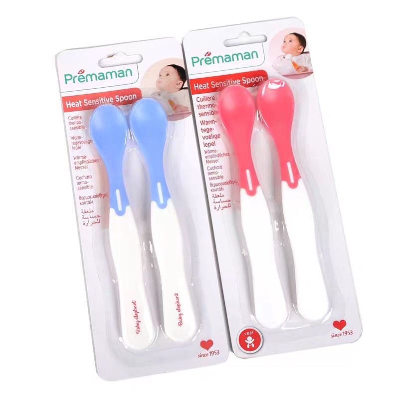 Thìa ăn dặm silicon cảm biến nhiệt độ. 1 sét 2 chiếc