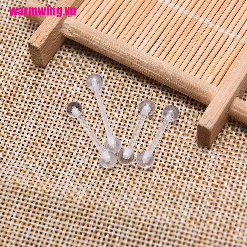 Set 10 Khuyên Lưỡi Bằng Acrylic Mềm Trong Suốt