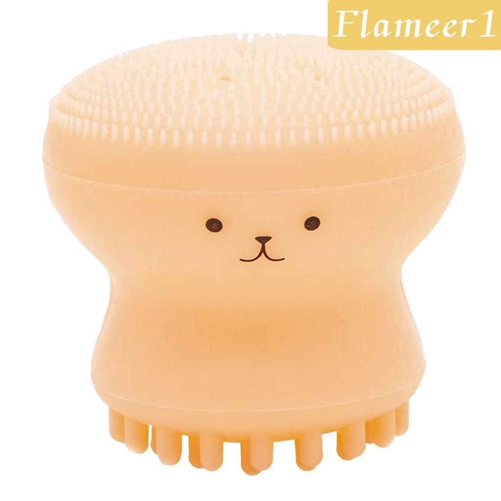 1 Cọ Rửa Mặt Silicone Hình Bạch Tuộc Dễ Thương Giúp Mát Xa Loại Bỏ Tế Bào Chết Và Làm Sạch Sâu