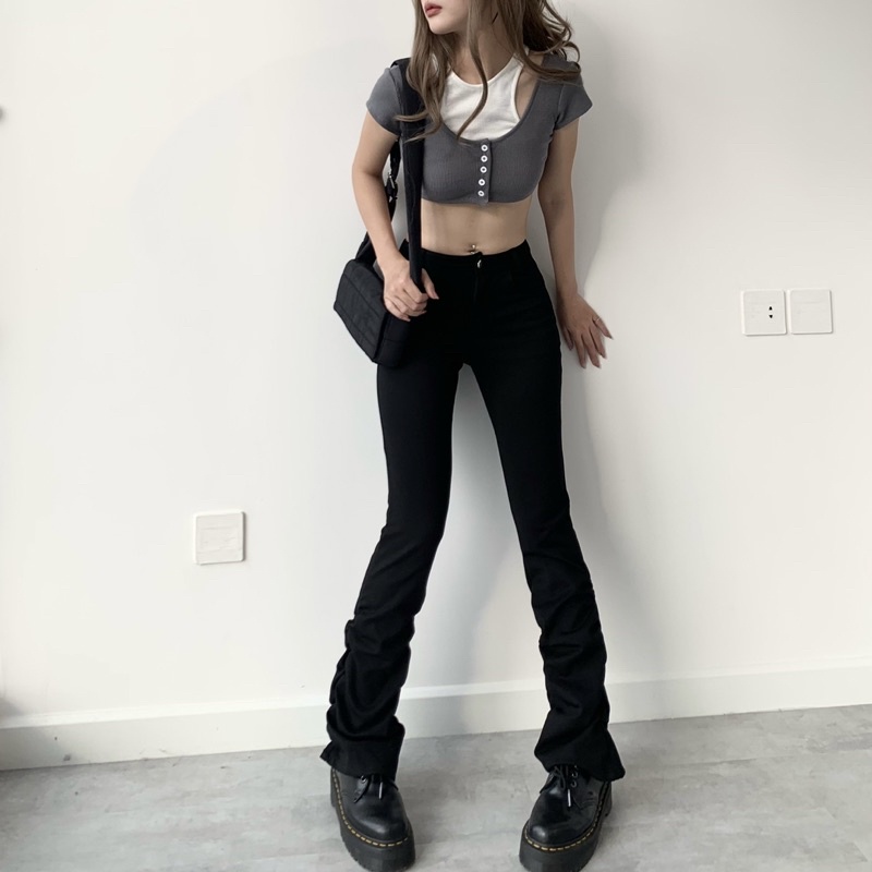 GILL BABY | Quần legging lưng cao ống nhún trendy