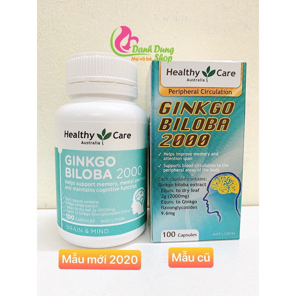 Viên Uống Bổ Não Healthy Care Ginkgo Biloba Úc  mẫu mới