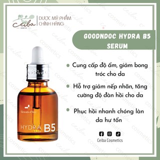 [HÀNG CÔNG TY] Tinh chất dưỡng ẩm, cấp nước phục hồi chống lão hoá làm sáng da GOODNDOC HYDRA B5 SERUM 30ml