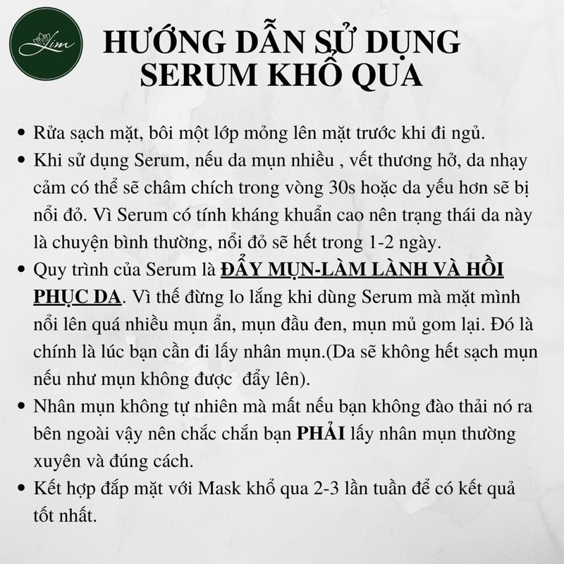 Serum khổ qua, mướp đắng handmade Lim farm - 100% nguyên chất - giảm mụn, sáng da, chăm sóc da mặt. | BigBuy360 - bigbuy360.vn