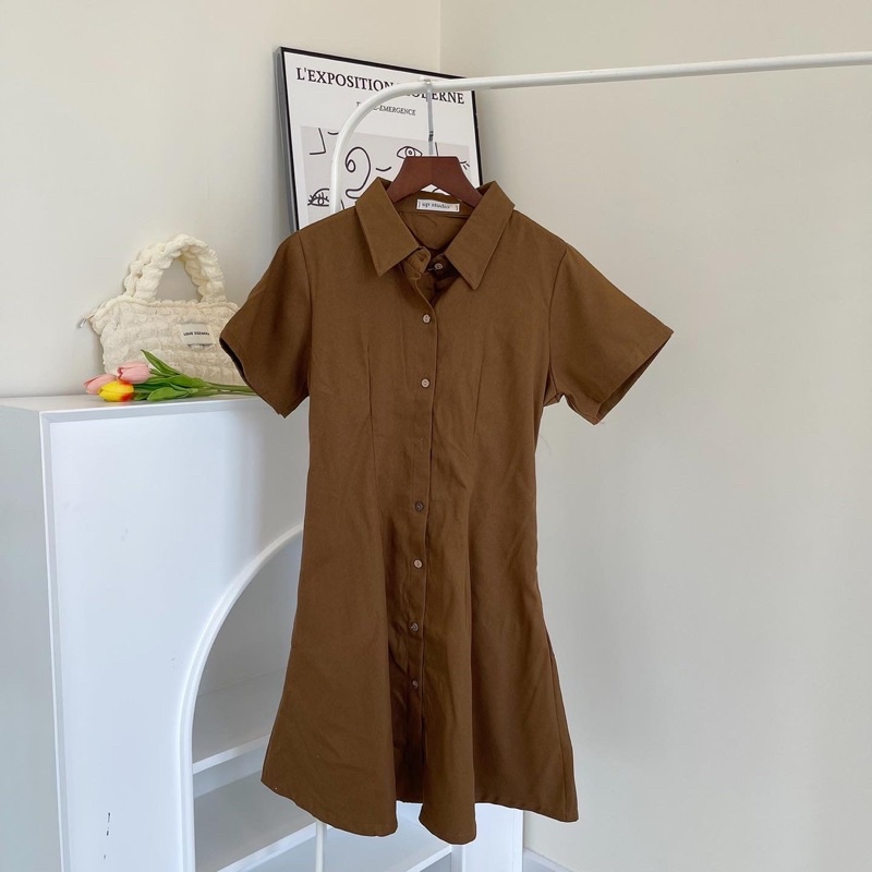 Đầm Polo Trơn Basic Sau Lưng Có Chun Co Giãn