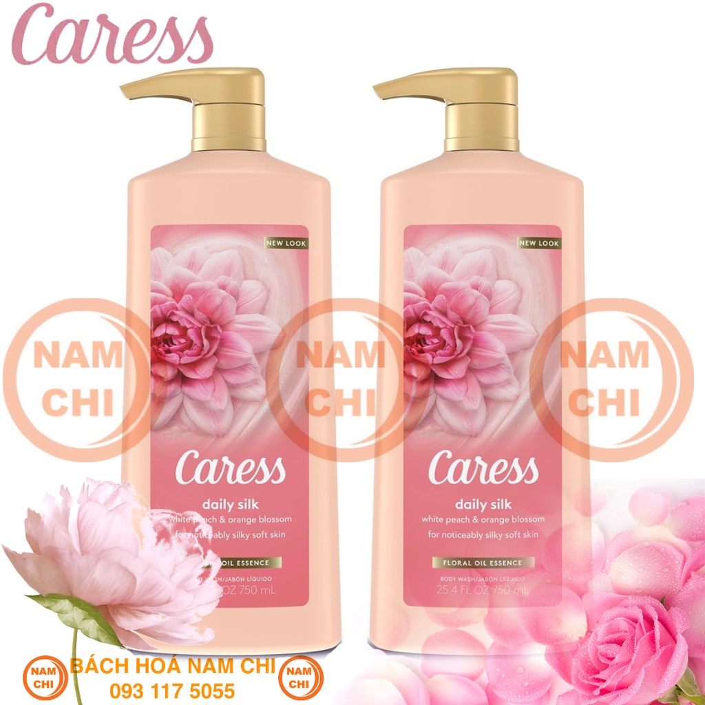 Sữa Tắm Nước Hoa CARESS Daily Silk Hương Đào Trắng Và Hoa Cam - USA
