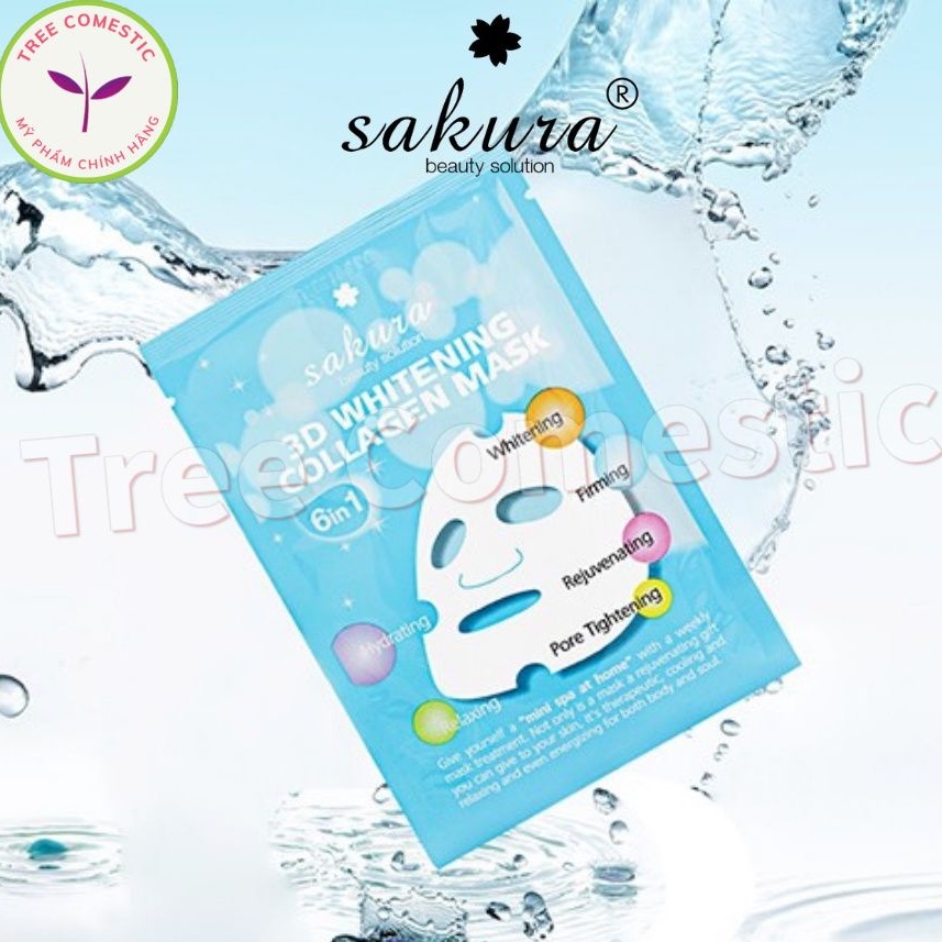 Mặt Nạ Làm Trắng Da 3D Whitening Collagen Mask 25ml, Dưỡng Ẩm, Chống Lão Hoá, Giảm Nếp Nhăn