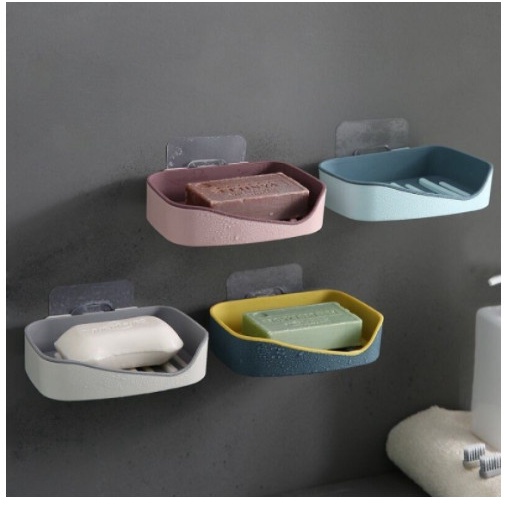 (Mẫu mới) Khay Đựng Xà Bông 2 Lớp Dán Tường Có Dãnh Thoát Nước 88293 Shop Kho Tổng Vp88