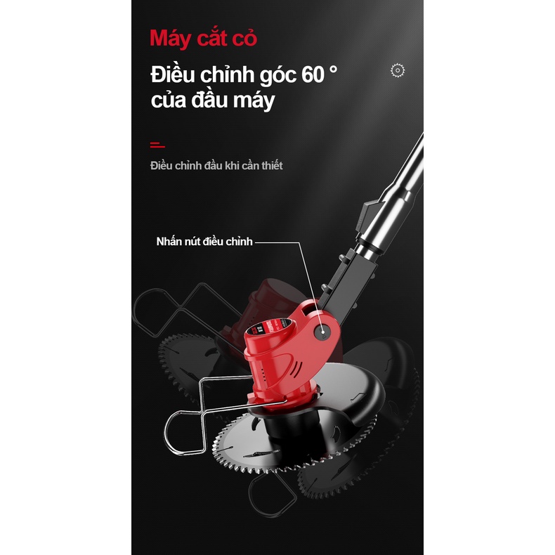 Máy cắt cỏ dùng pin dây 48V/36V,Máy cắt cỏ không dây,Máy cắt cỏ cầm tay,pin khủng 20000 mah,công suất 1800w