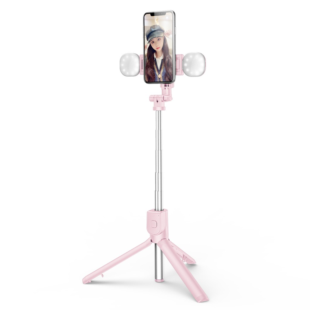Gậy Tự Sướng chụp hình Avohero L-01 cây chụp ảnh có chân đứng và 2 đèn LED hỗ trợ livestream | BigBuy360 - bigbuy360.vn