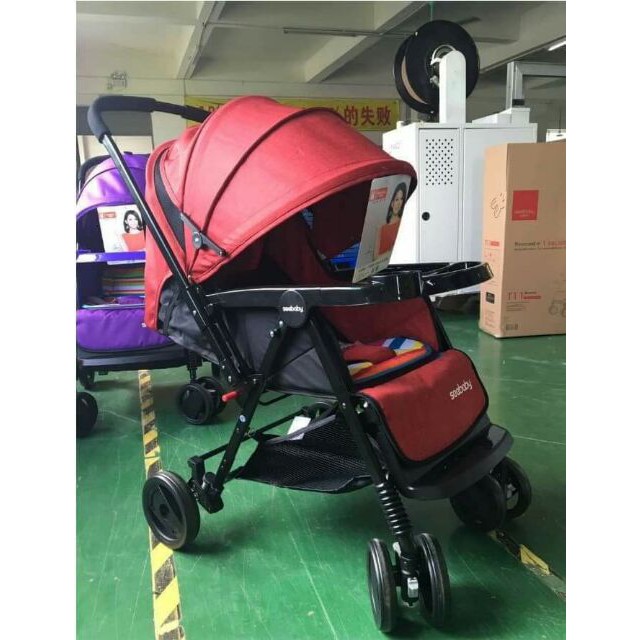 Xe đẩy trẻ em cao cấp 2 chiều Seebaby T11 TÍM  (kéo sang để xem hình thật) BẢO HÀNH 1 NĂM