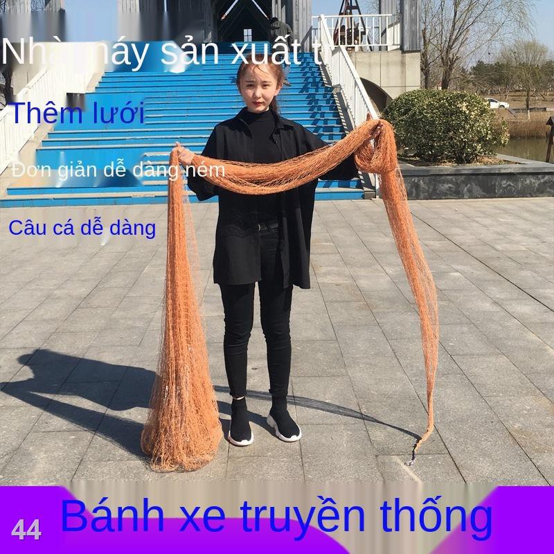 VTay- làm bằng tay truyền thống đúc dây chuyền nylon lưới ném bằng tay kiểu cũ lưới đánh cá tự động hiện vật quay lưới đ