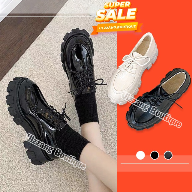 Giày Oxford nữ giày ulzzang đế cao mũi tròn mới