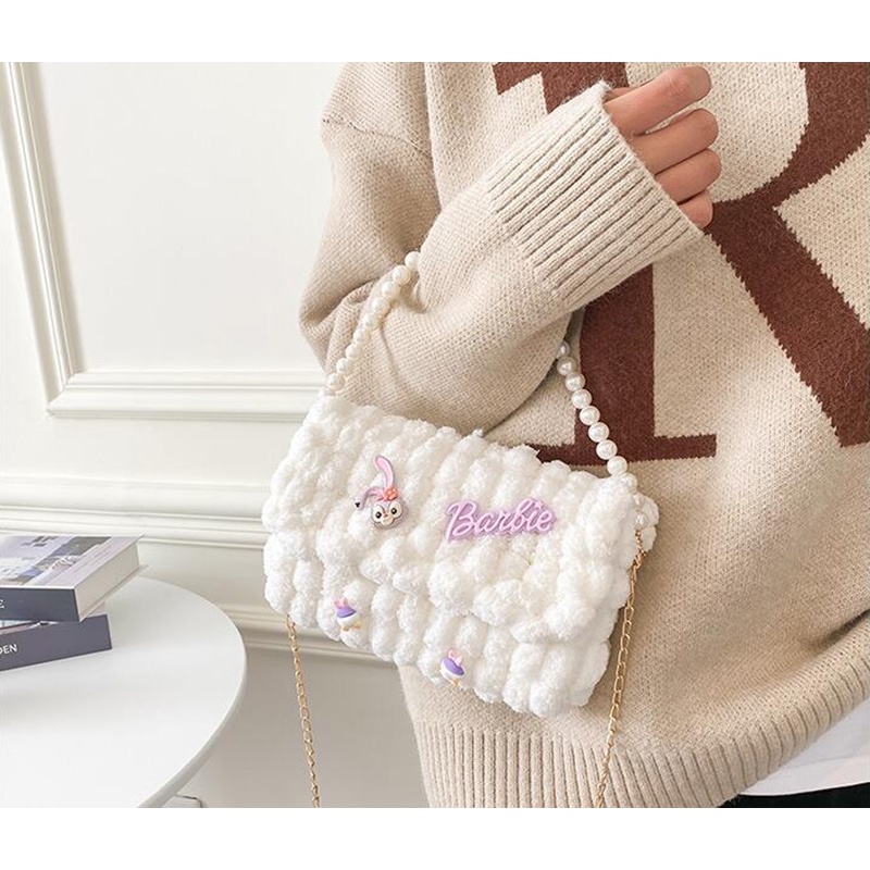 Túi Handmade kem bện tay Vật liệu bện tự làm Túi đeo chéo làm bằng tay làm quà tặng cho người yêu